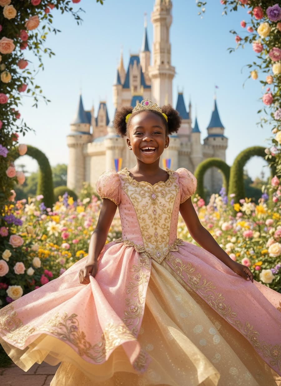 Princesse ou prince : Un château, une belle tenue, une couronne et un grand bal.